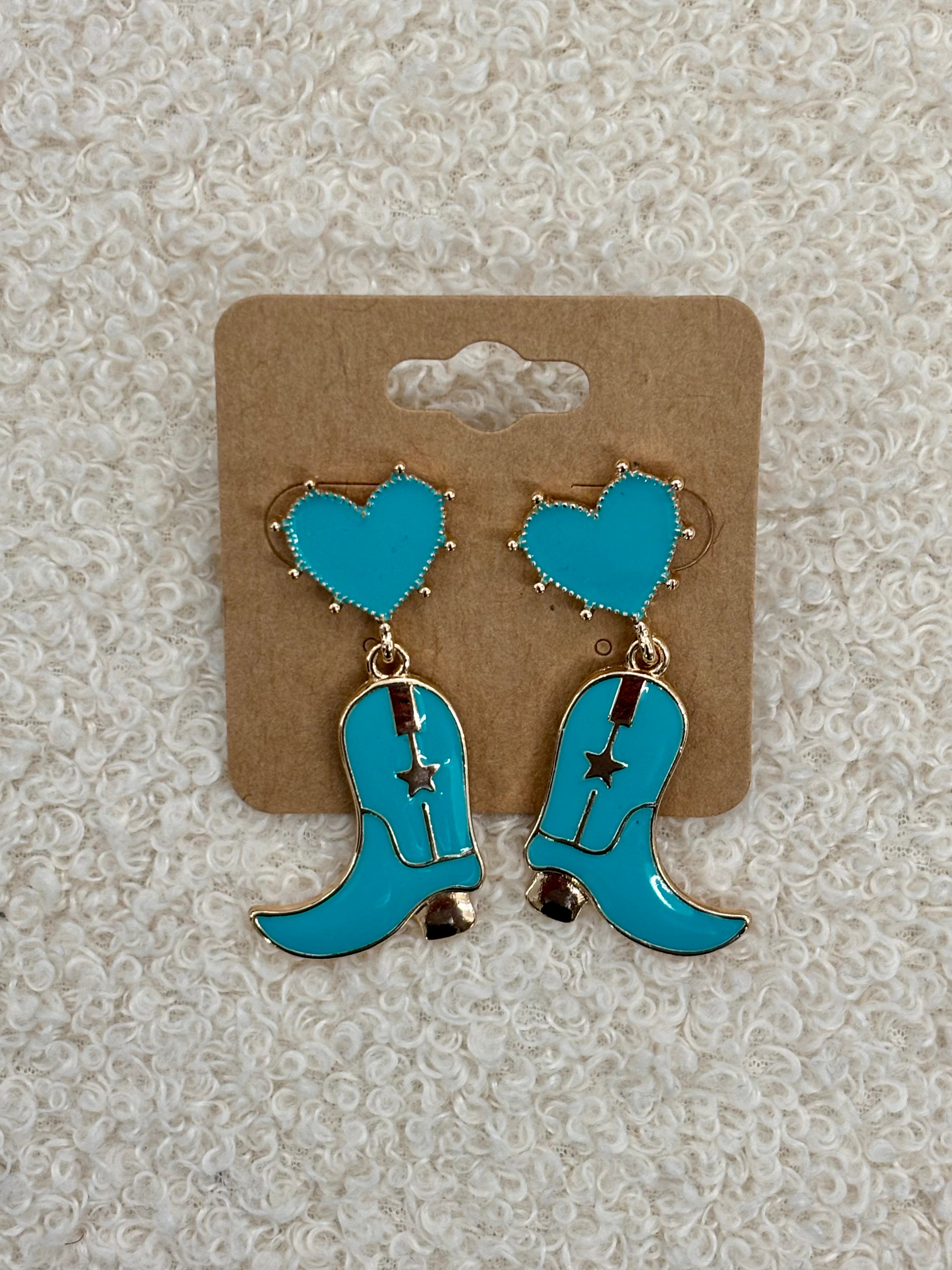 Giddy Up Cowgirl Boot Dangle Earrings