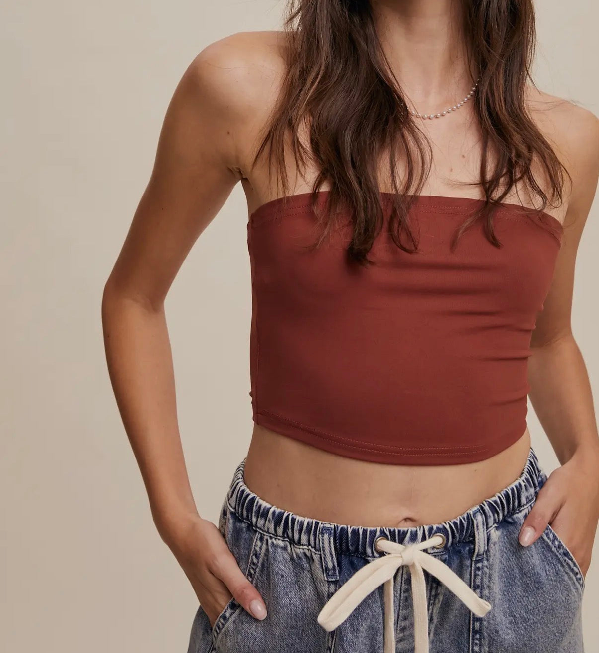 Brick Basic Cropped Tube Top