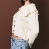 Clara Ruffle Front Tie Cardigan