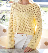 Butter Yellow Crochet Sweater