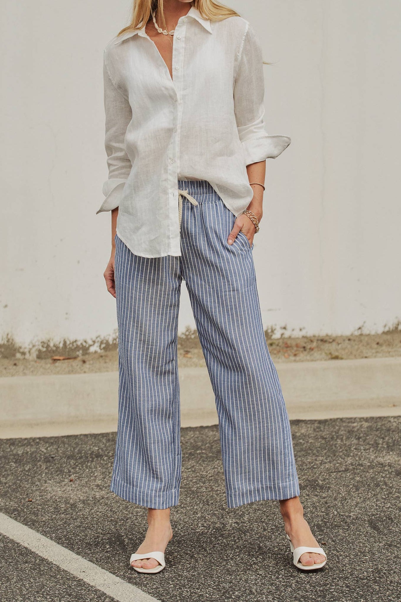 Lily Linen Long Sleeve Button-Down Shirt