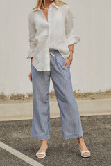 Lily Linen Long Sleeve Button-Down Shirt