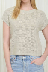 Ginny Light Olive Short Sleeve Sweater