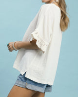 Olivia Crochet Trim Top