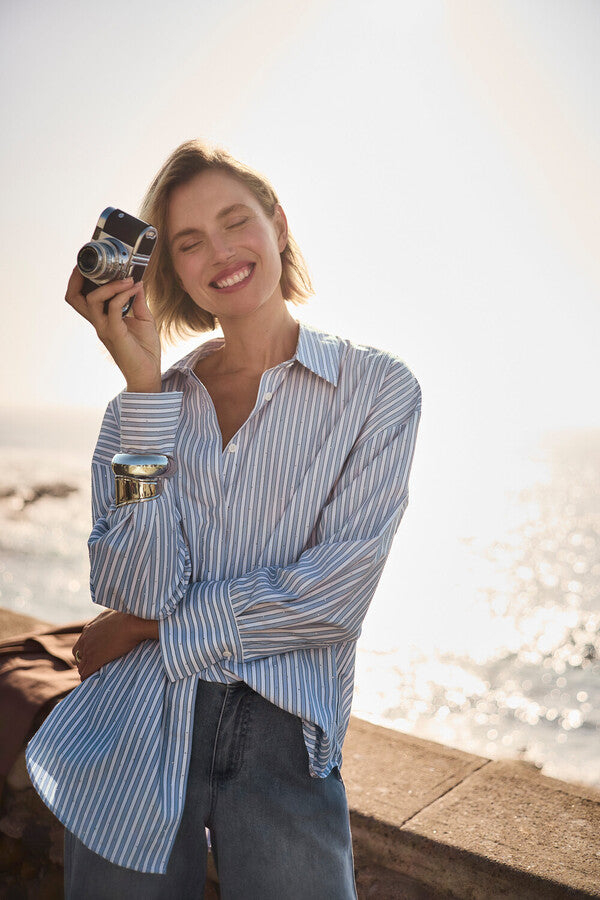 JR Striped Rhinestone Top