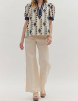 Benson Embroidered Abstract Top