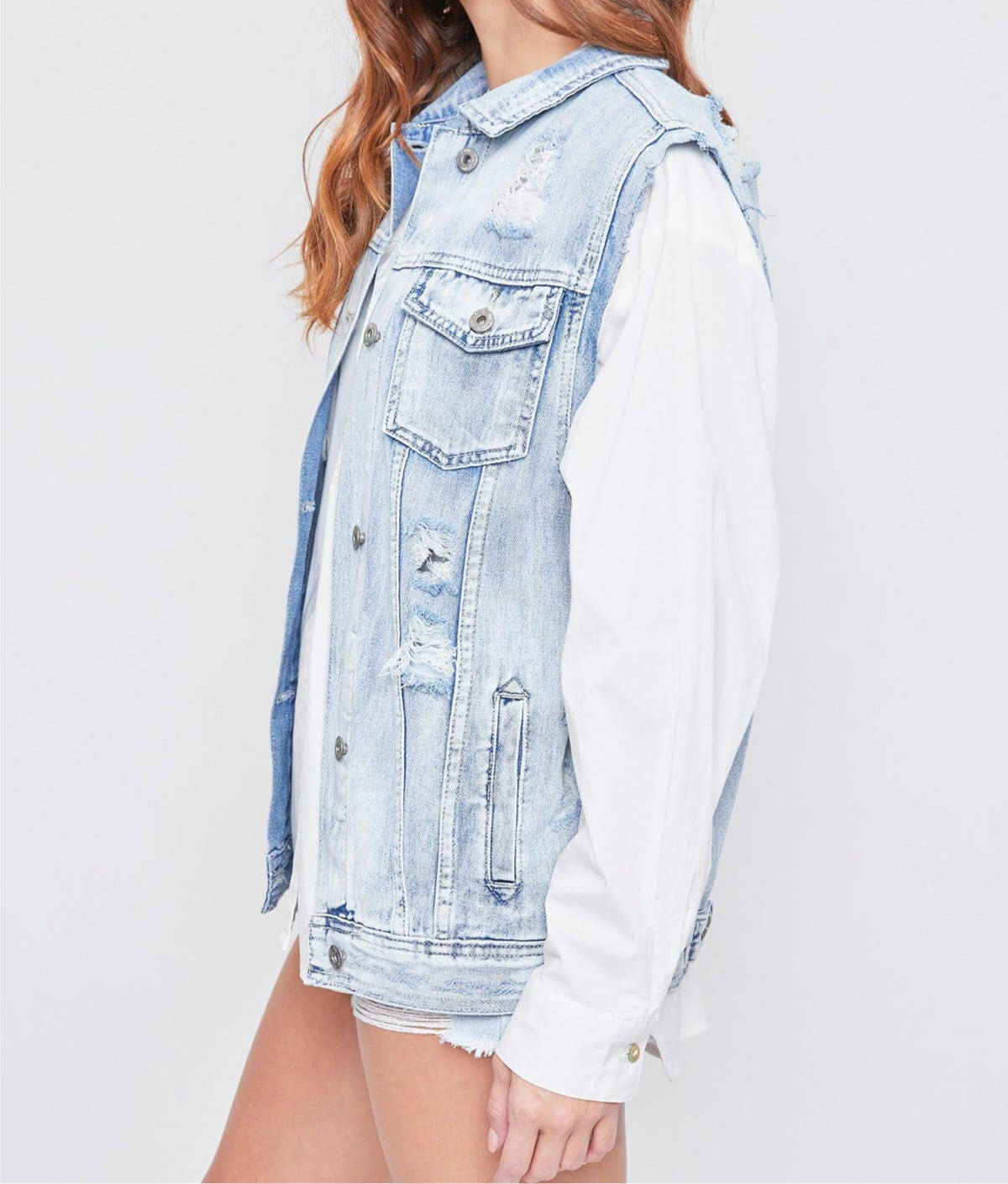Beau Boyfriend Fit Denim Vest