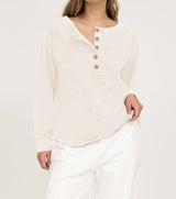 Wendy Washed Henley Top