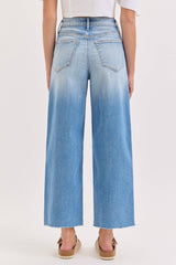Kendall Crop Wide Leg with Raw Hem