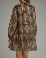 Braylon Olive Brown Print Dress