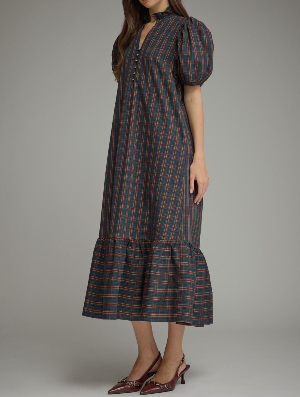 Lauren Plaid Midi Dress