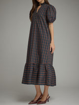 Lauren Plaid Midi Dress