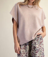 Mushroom Ribbed Boxy Tee