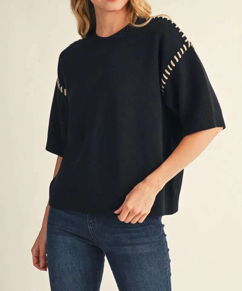 Bradly Stitch Accent Sweater