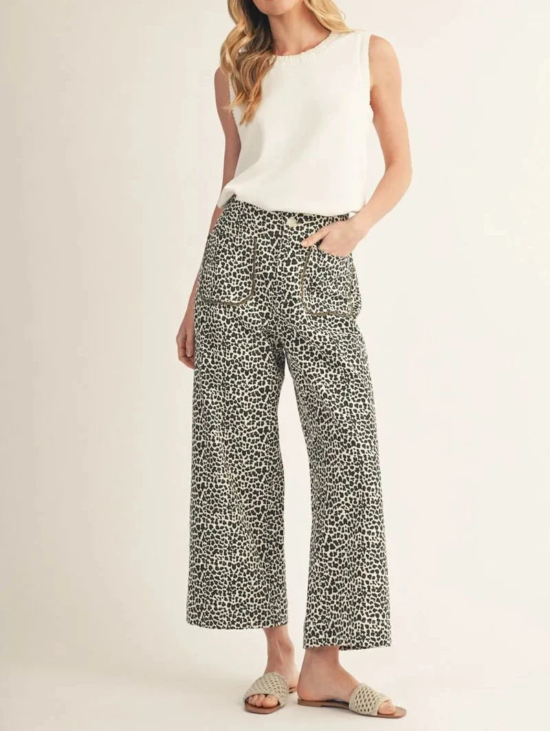 Samantha Wide Leg Leopard Pants