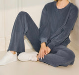 Dusty Ribbed Wide Leg Pant