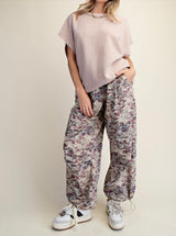 Mushroom Ribbed Boxy Tee