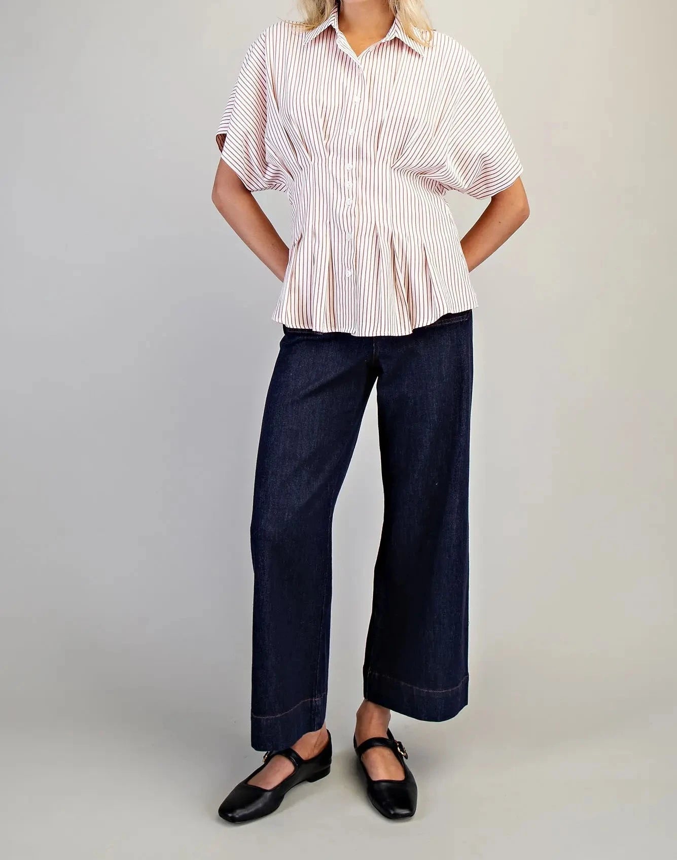 Ava Raspberry Striped Top