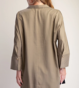 Tori Stand Neck Button Sleeve Shirt