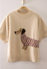 Sully Daschund Short Sleeve Sweater