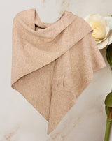Ollie Cashmere-Blend Knit Triangle Shawl with Cross-Front Design