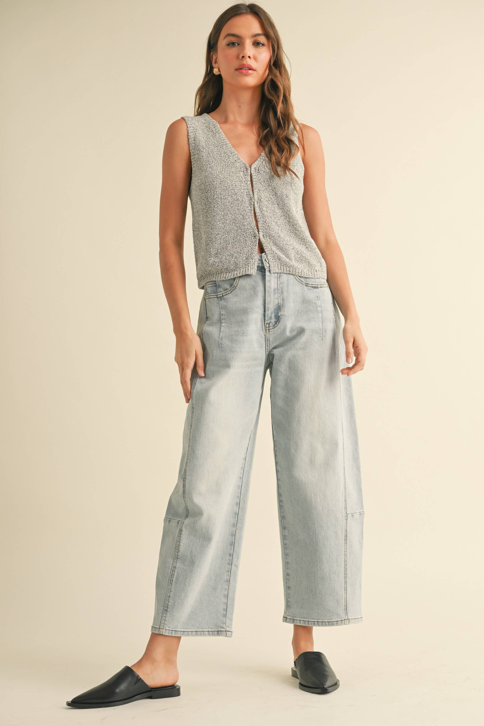 Salt And Pepper Hook And Eye Vest