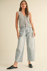 Salt And Pepper Hook And Eye Vest
