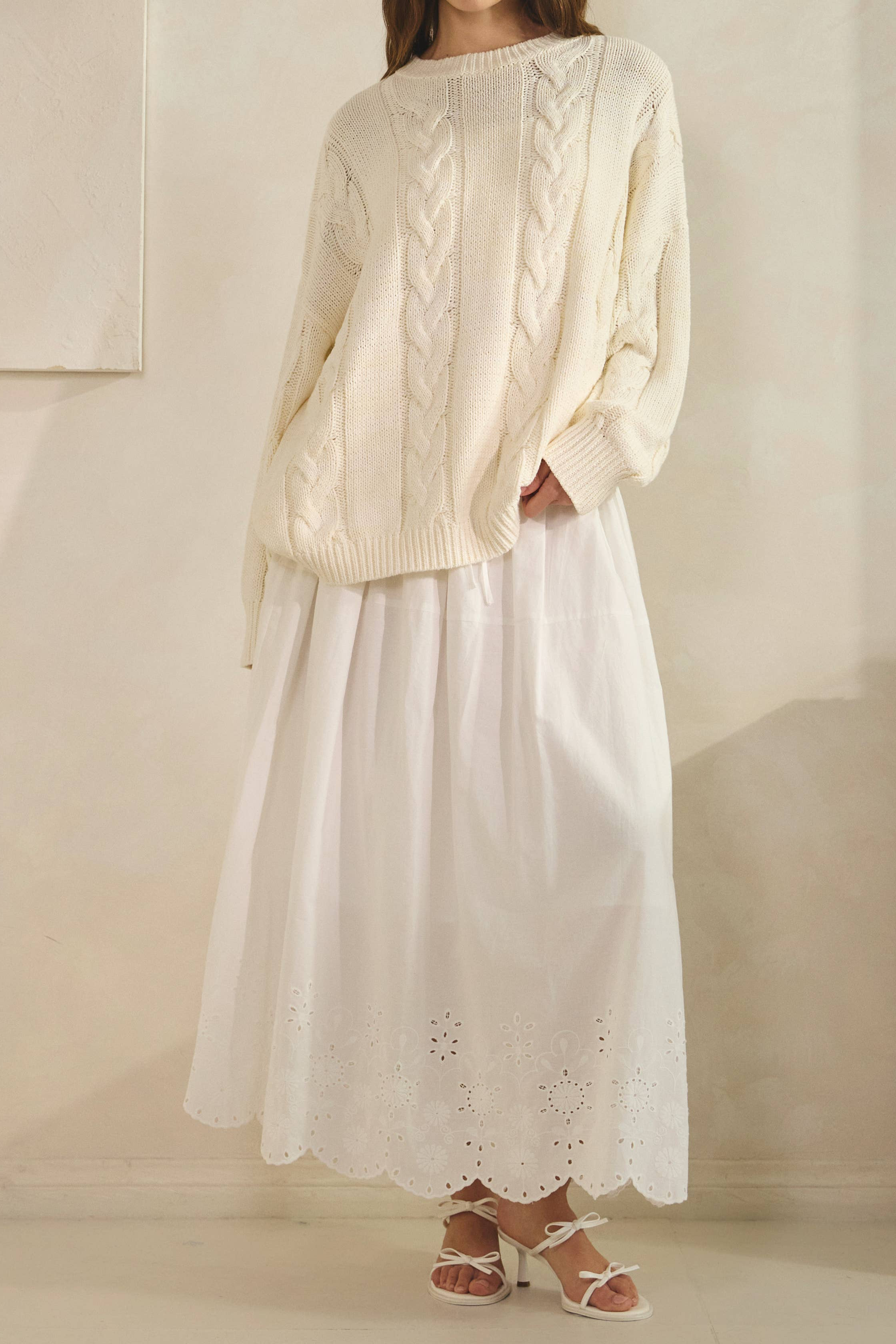 Coco Crème Cable Knit Sweater