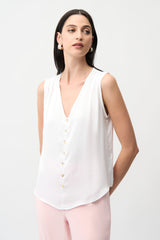 JR Satin Boxy Top With Gold Buttons