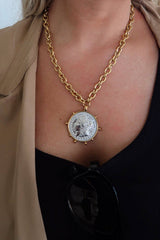 TWO TONED COIN NECKLACE
