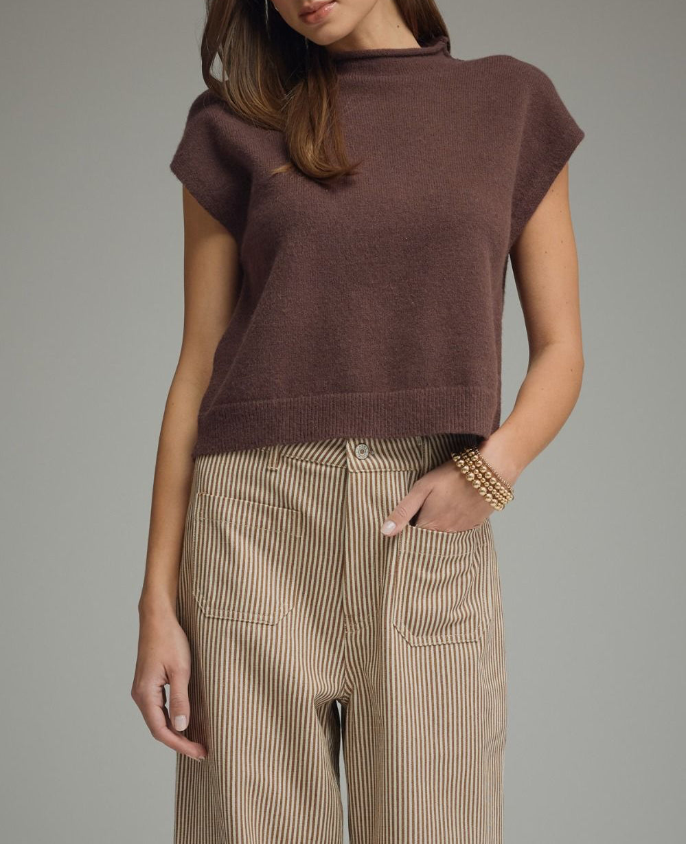 Teddy Brown Mock Neck Sweater