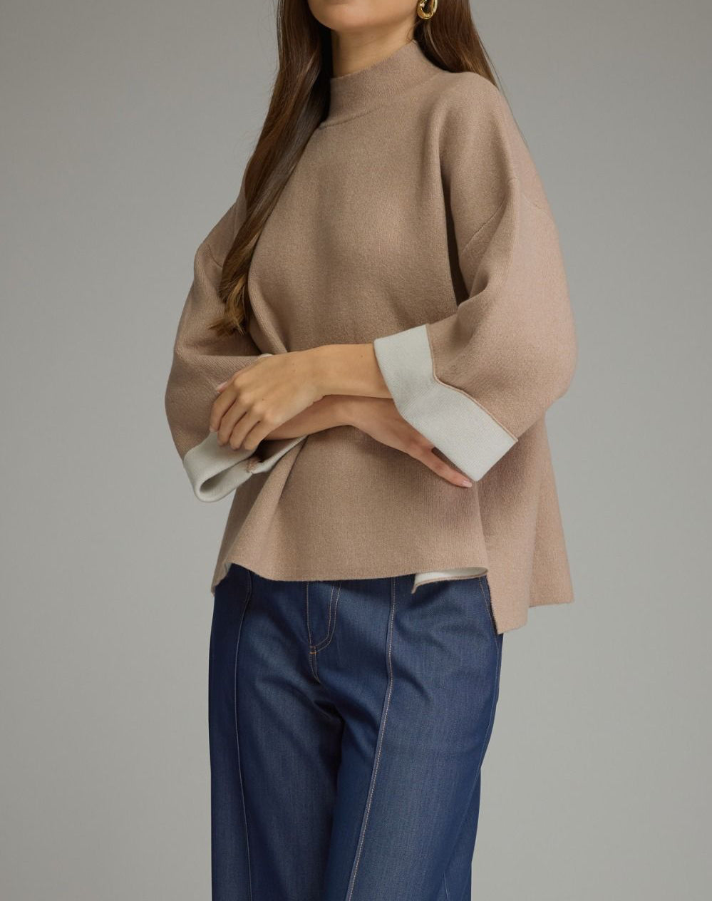 Chelsea Mock Neck 3/4 Sleeve Top