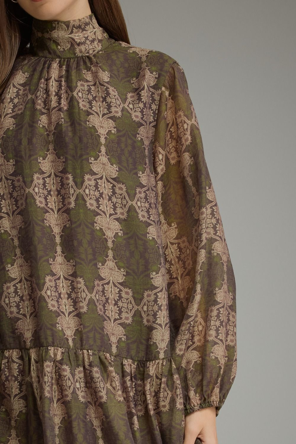 Braylon Olive Brown Print Dress