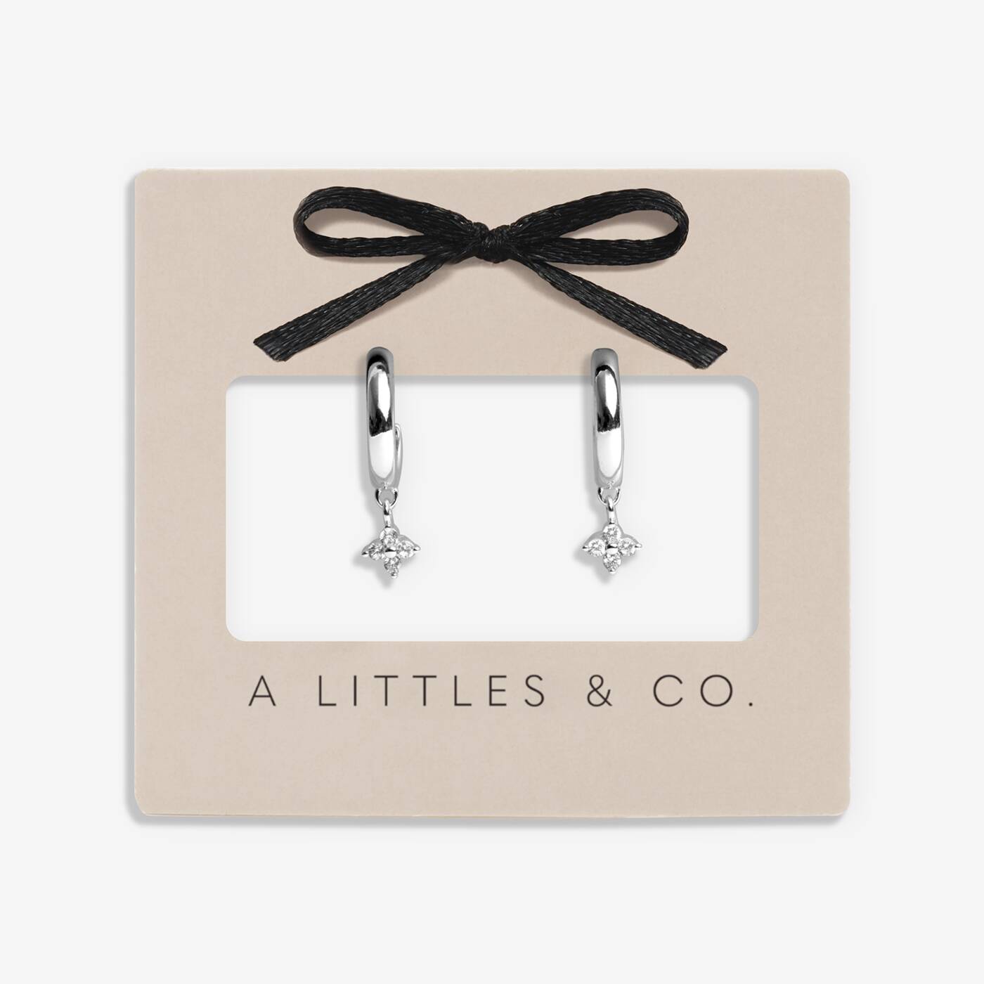 A Littles & Co Clover Hoop Earrings In Silver Plating