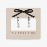 A Littles & Co Clover Hoop Earrings In Silver Plating