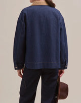 Indigo Denim Pinstripe Jacket