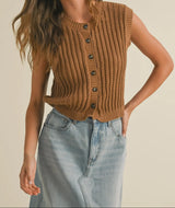 Brownie Button-Down Crochet Vest