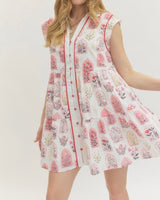 Janet Print Flutter Sleeve Mini Dress