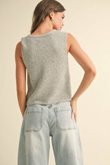 Salt And Pepper Hook And Eye Vest