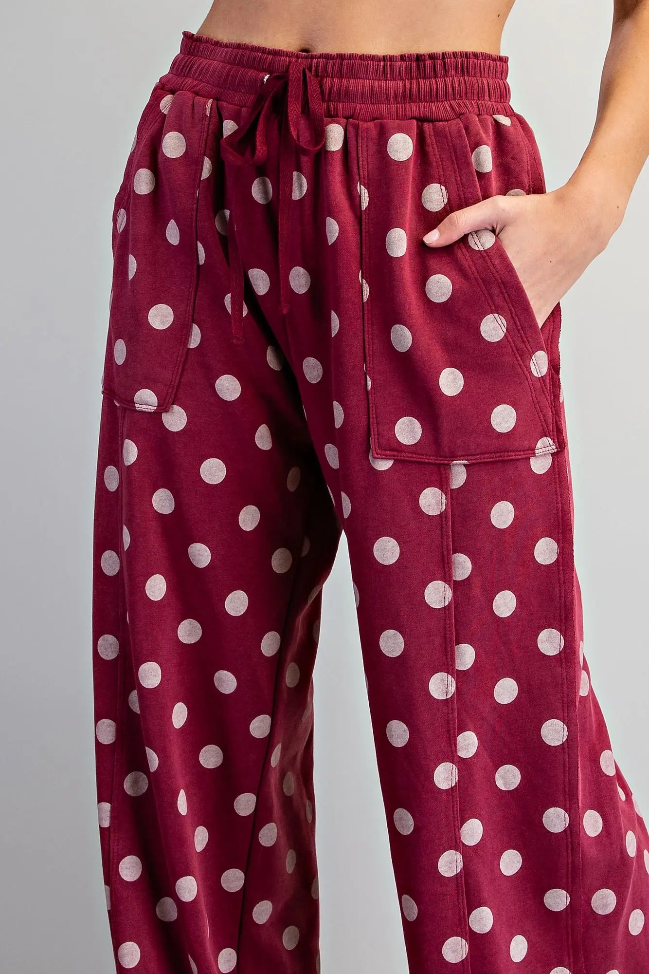 Maroon Polka Dot Sweatpants