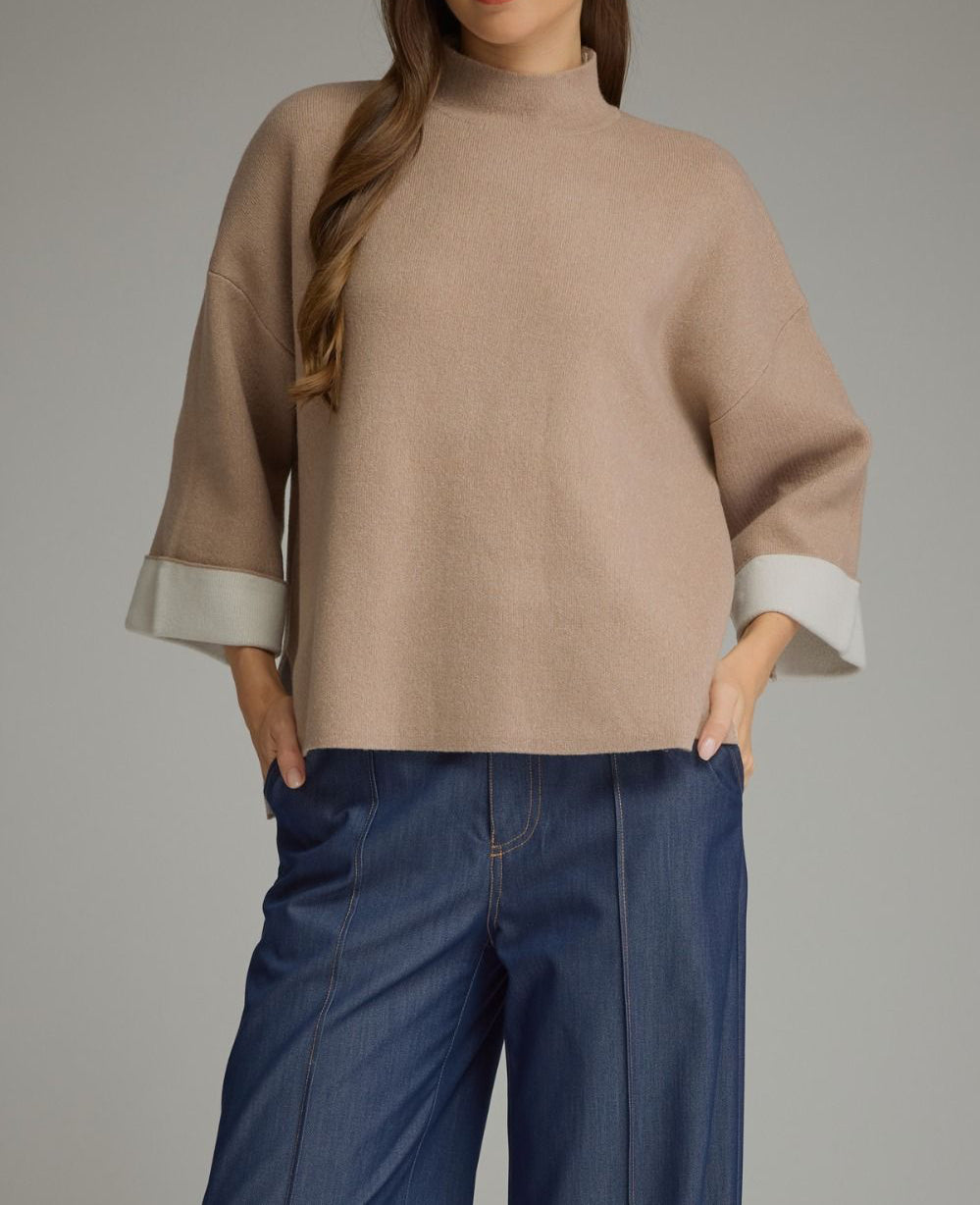 Chelsea Mock Neck 3/4 Sleeve Top