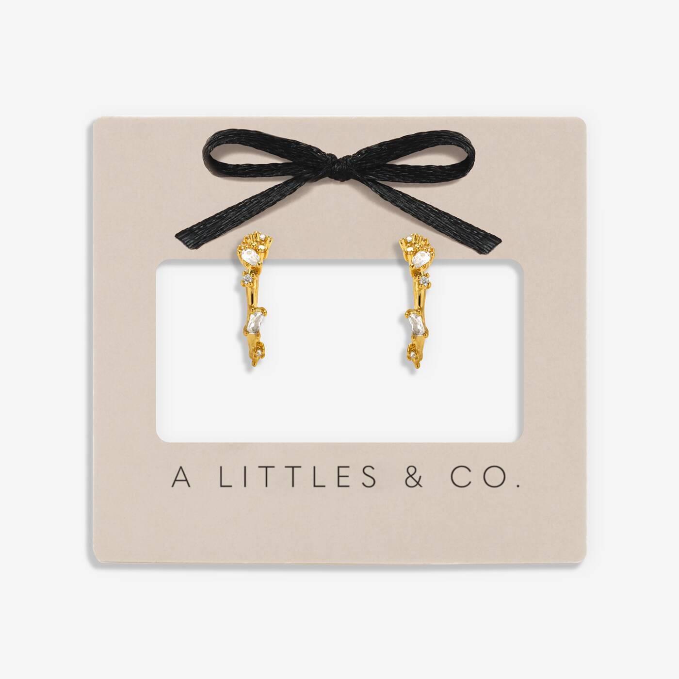 A Littles & Co Wavy CZ Gold Plated Hoop Earrings