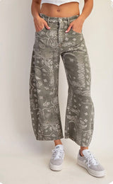 Army Paisley Barrel Pant