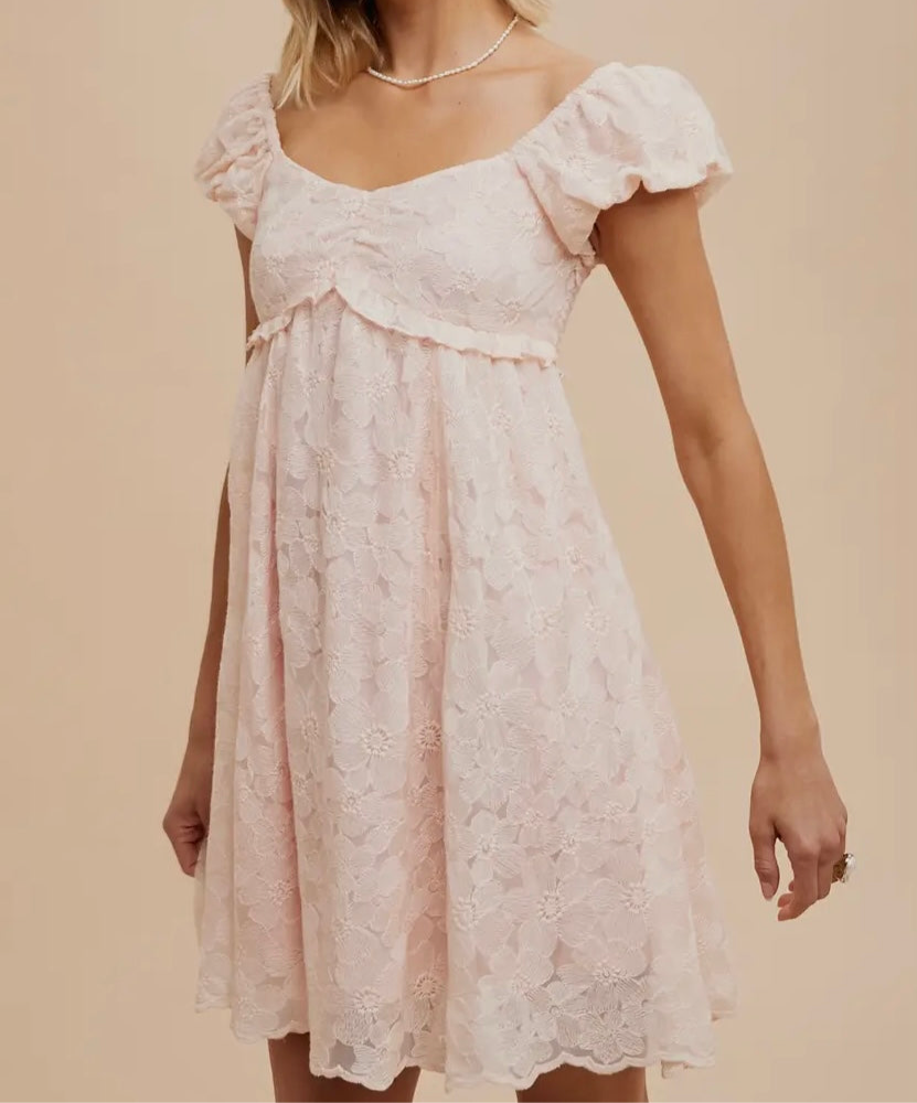 Annette Apricot Embroidered Dress