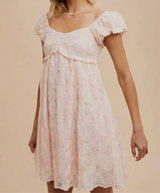 Annette Apricot Embroidered Dress