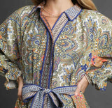 Ellie Paisley Mixed Print Midi Dress