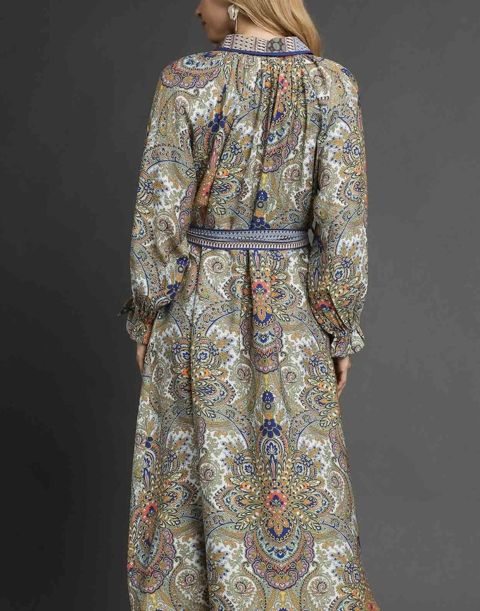 Ellie Paisley Mixed Print Midi Dress