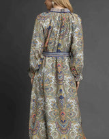 Ellie Paisley Mixed Print Midi Dress