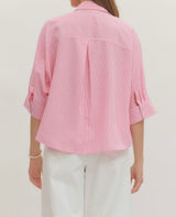 Pamela Pink Striped Top