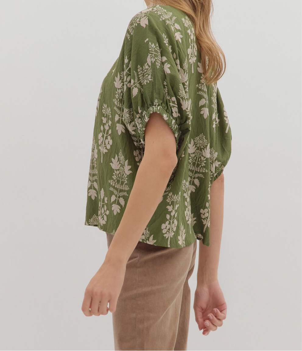 Kellie Print Dolman Top